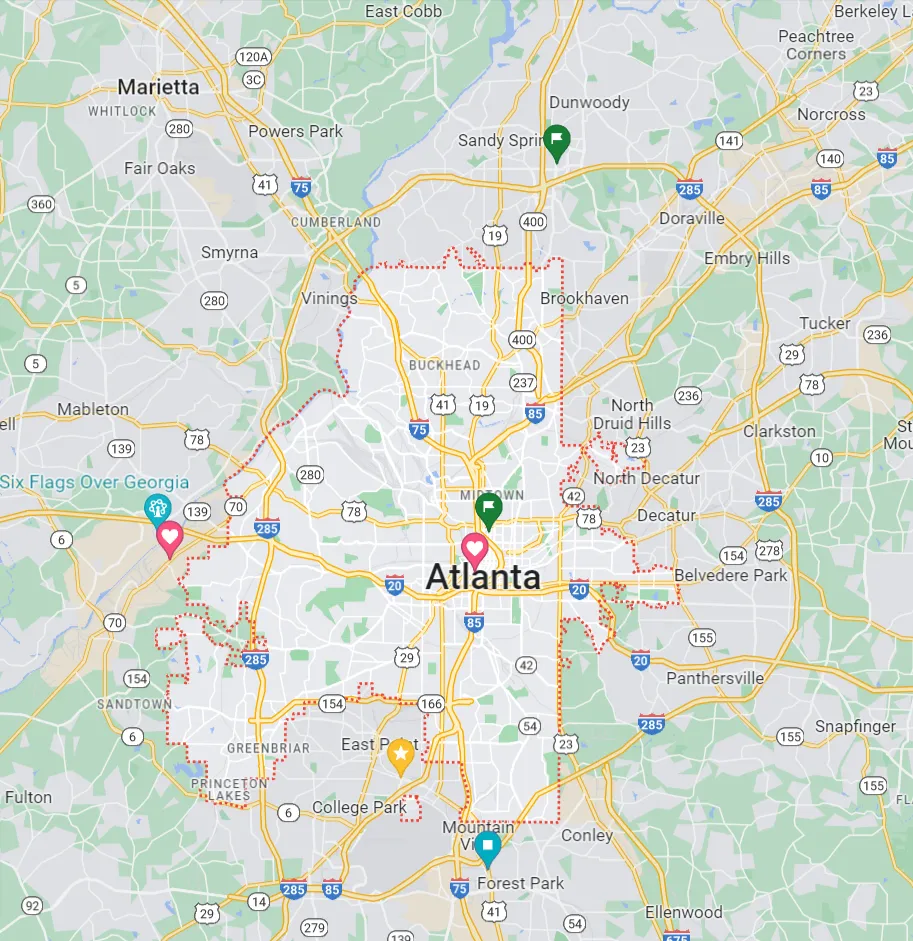 Big Al & The Boyz Service Area Map